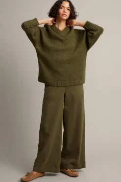 Sweter oversize, z dzianiny z mieszanki wełny