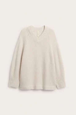 Sweter oversize, z dzianiny z mieszanki wełny