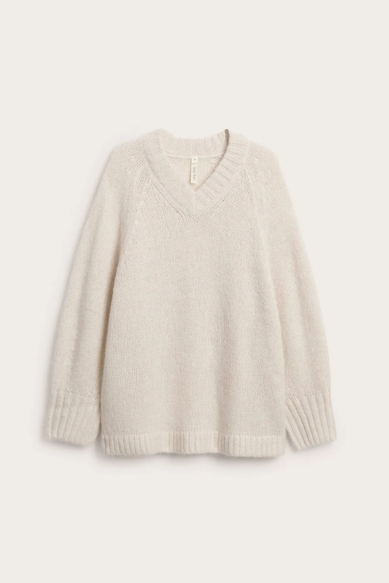 Sweter oversize, z dzianiny z mieszanki wełny