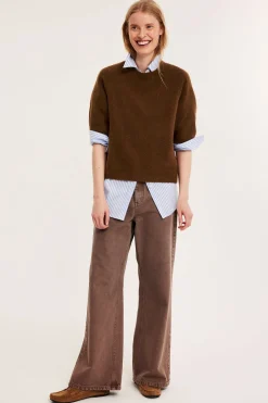 Sweter oversize z krótkim rękawem