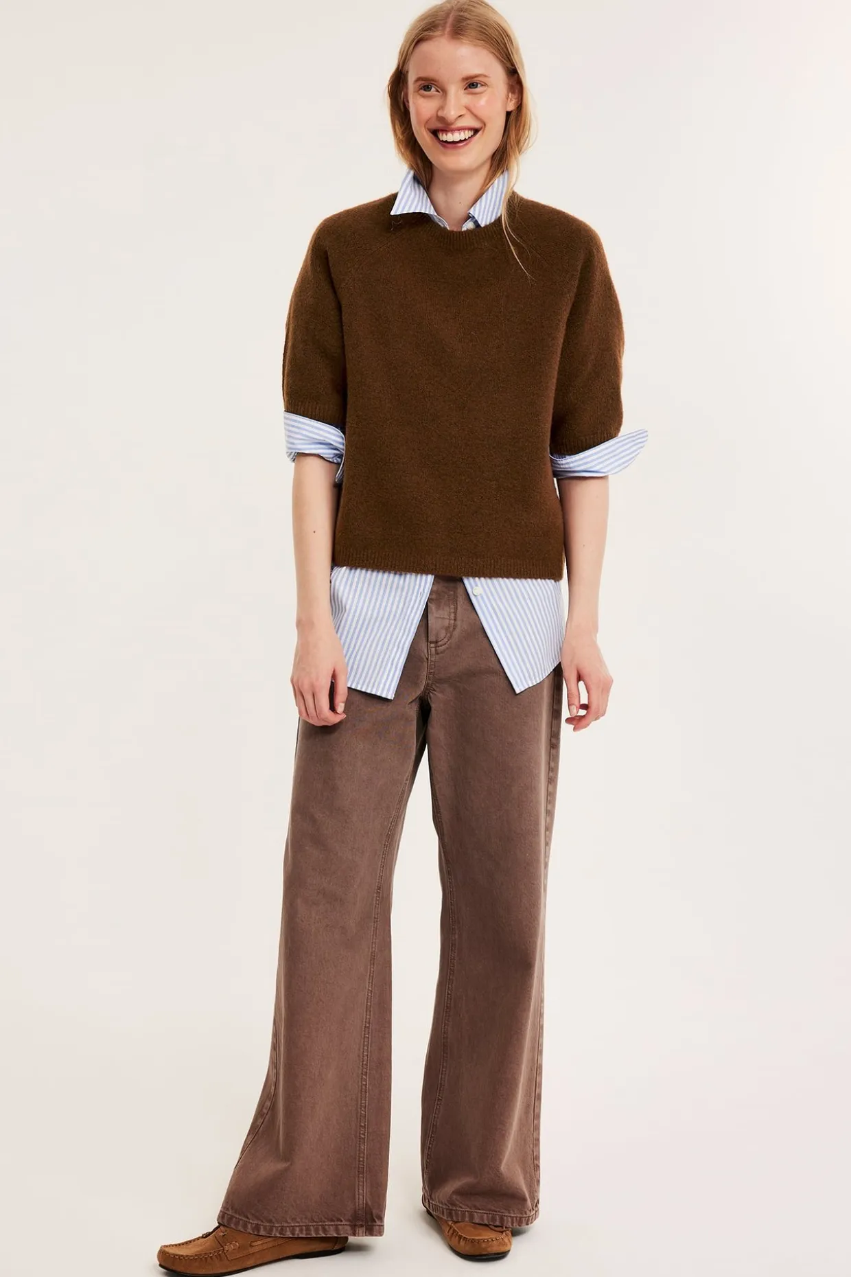 Sweter oversize z krótkim rękawem