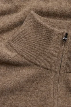 Sweter wełniany, z zamkiem błyskawicznym do połowy długości