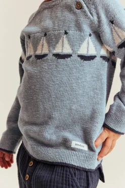 Sweter z długimi rękawami, w żaglówki