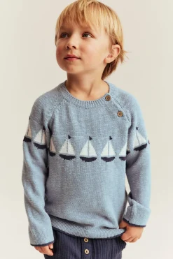 Sweter z długimi rękawami, w żaglówki