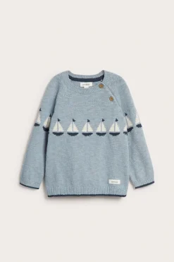 Sweter z dzianiny, w żaglówki