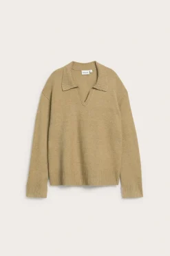 Sweter z dzianiny z kołnierzem