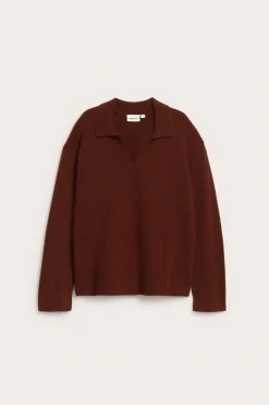 Sweter z dzianiny z kołnierzem
