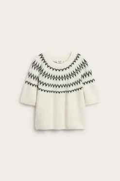Sweter z dzianiny, z krótkimi rękawami