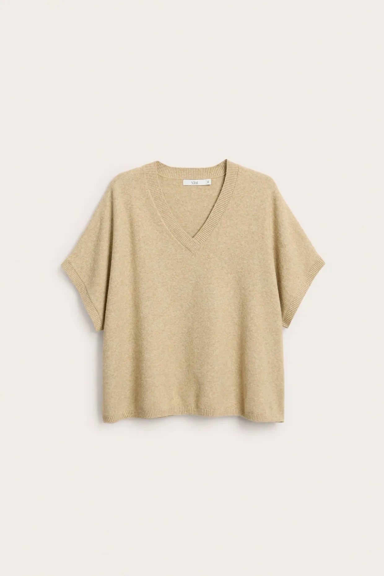 Sweter z dzianiny, z krótkimi rękawami