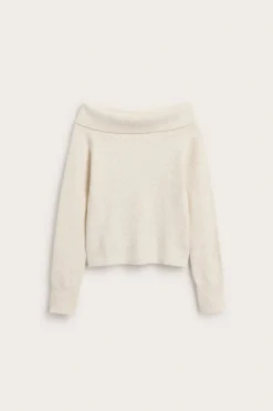 Sweter z dzianiny, z odsłoniętymi ramionami