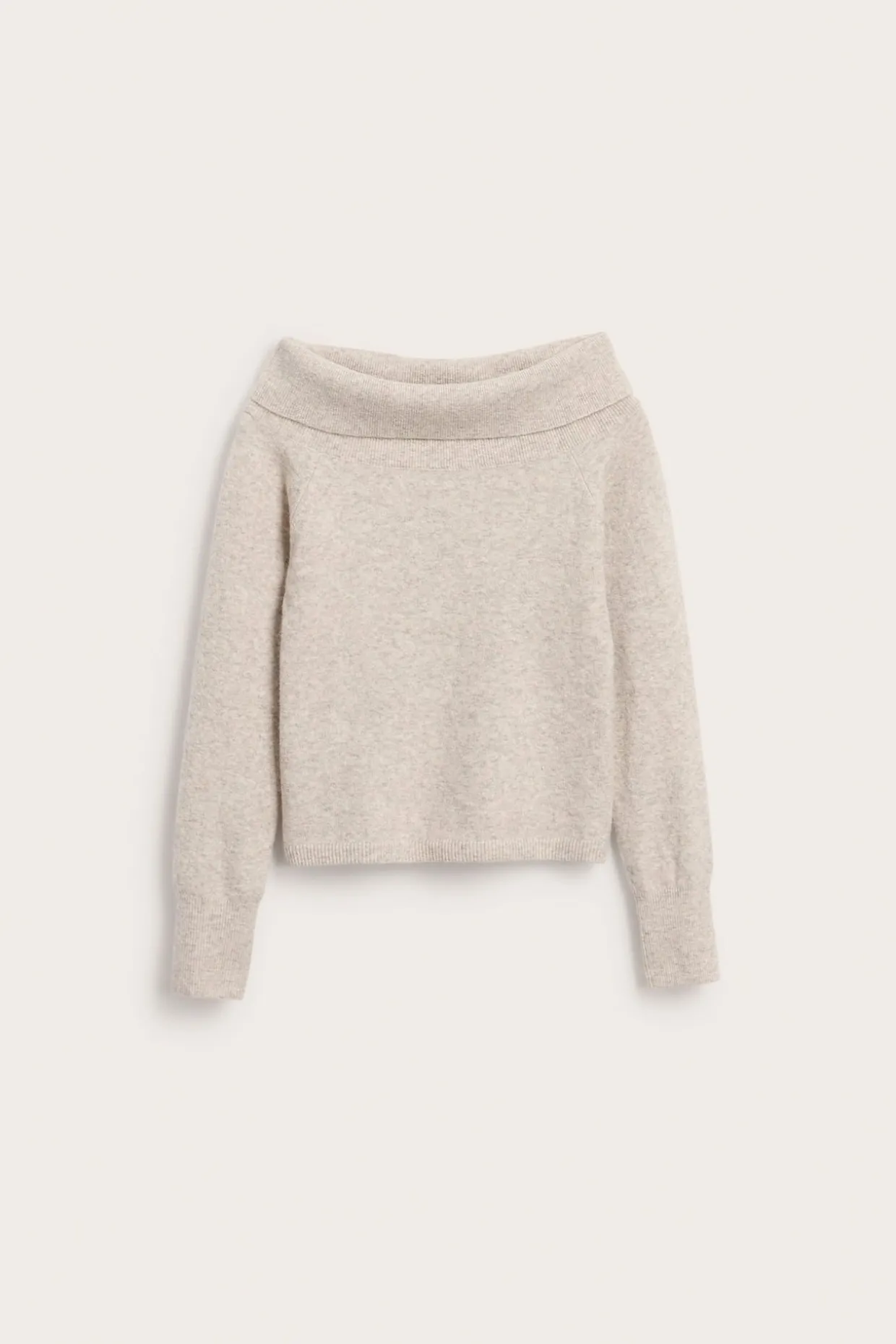 Sweter z dzianiny, z odsłoniętymi ramionami