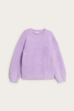Sweter z dzianiny z przędzy o długim włosiu