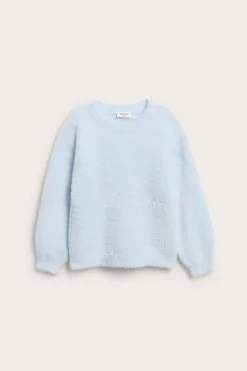 Sweter z dzianiny z przędzy o długim włosiu