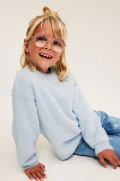Sweter z dzianiny z przędzy o długim włosiu