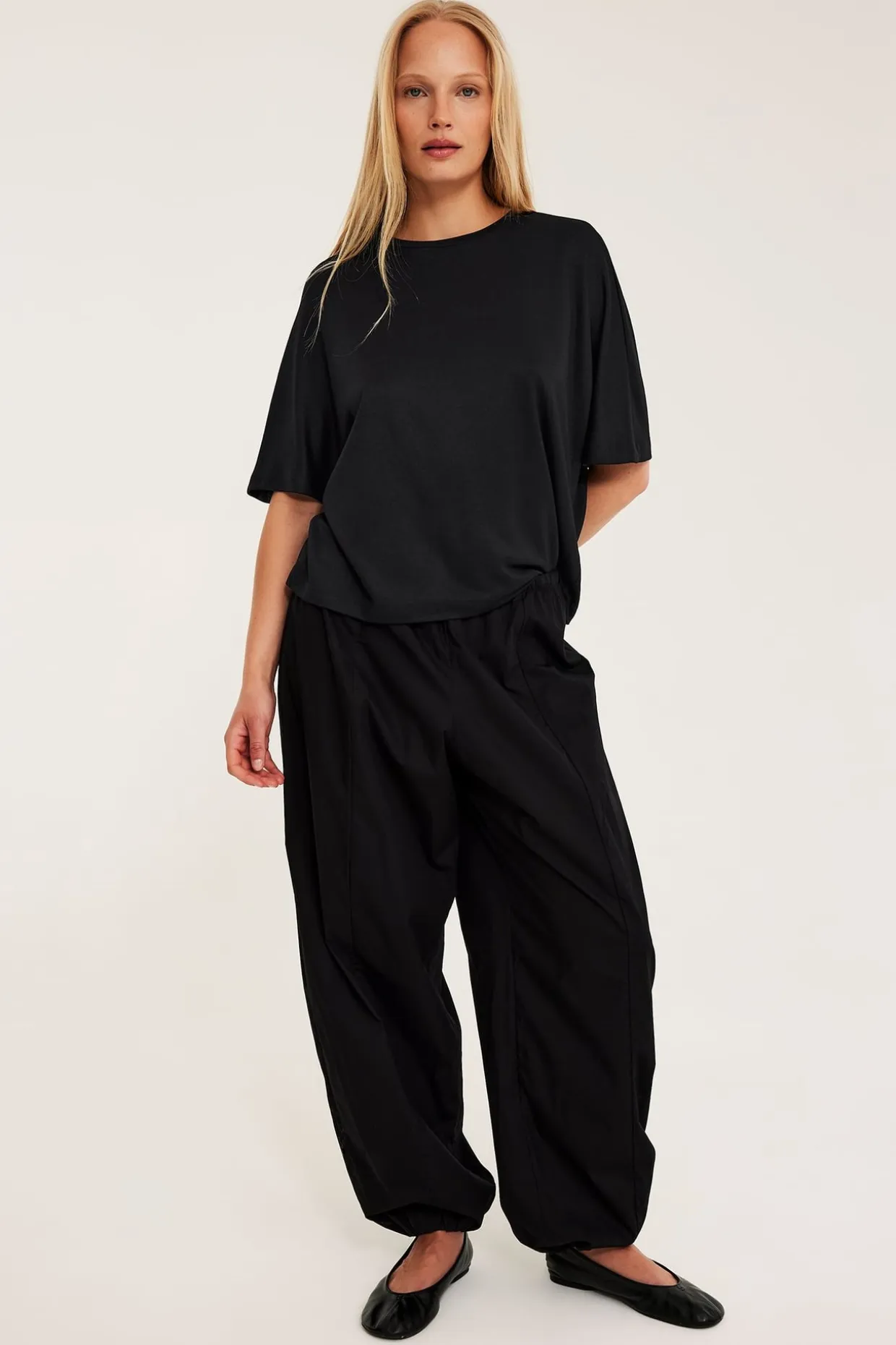 Top oversize z krótkim rękawem
