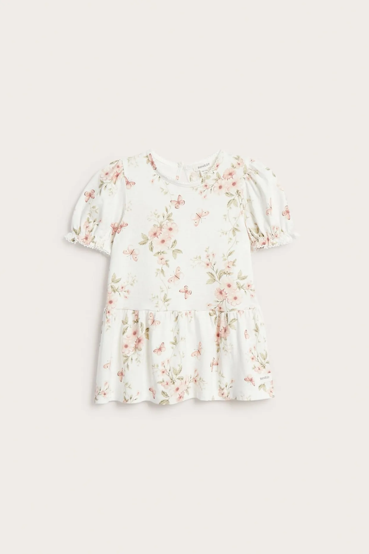 Top peplum w kwiaty i motyle