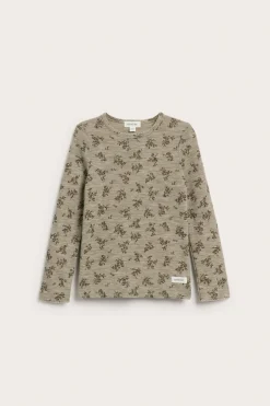 Top w kwiaty, z wełny merino