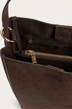 Torba typu bucket, z imitacji zamszu