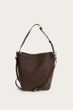 Torba typu bucket, z imitacji zamszu
