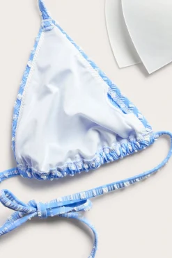 Trójkątny top od bikini, w kratkę