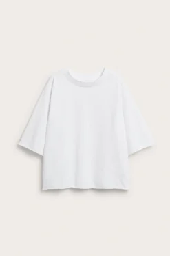 T-shirt o pudełkowym fasonie z podwiniętymi brzegami