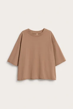 T-shirt o pudełkowym fasonie z podwiniętymi brzegami