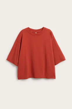 T-shirt o pudełkowym fasonie z podwiniętymi brzegami
