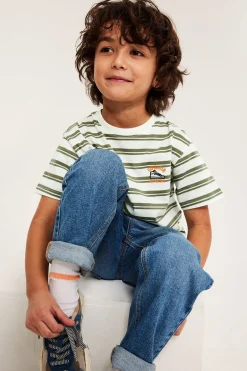 T-shirt oversize w paski