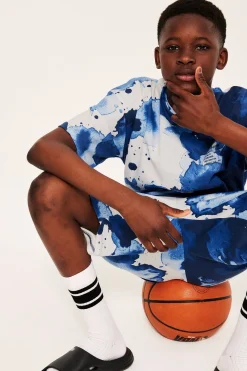 T-shirt oversize z abstrakcyjnym wzorem