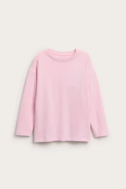T-shirt oversize z długimi rękawami, z dzianiny bawełnianej