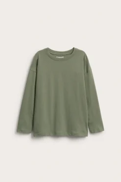 T-shirt oversize z długimi rękawami, z dzianiny bawełnianej