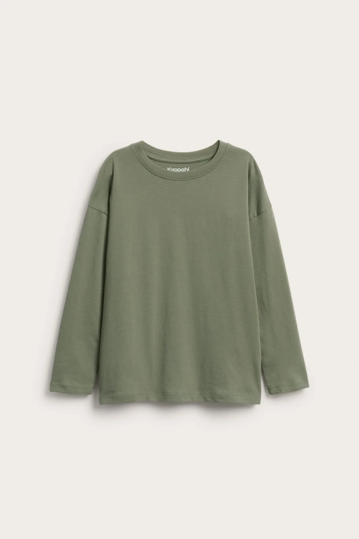 T-shirt oversize z długimi rękawami, z dzianiny bawełnianej