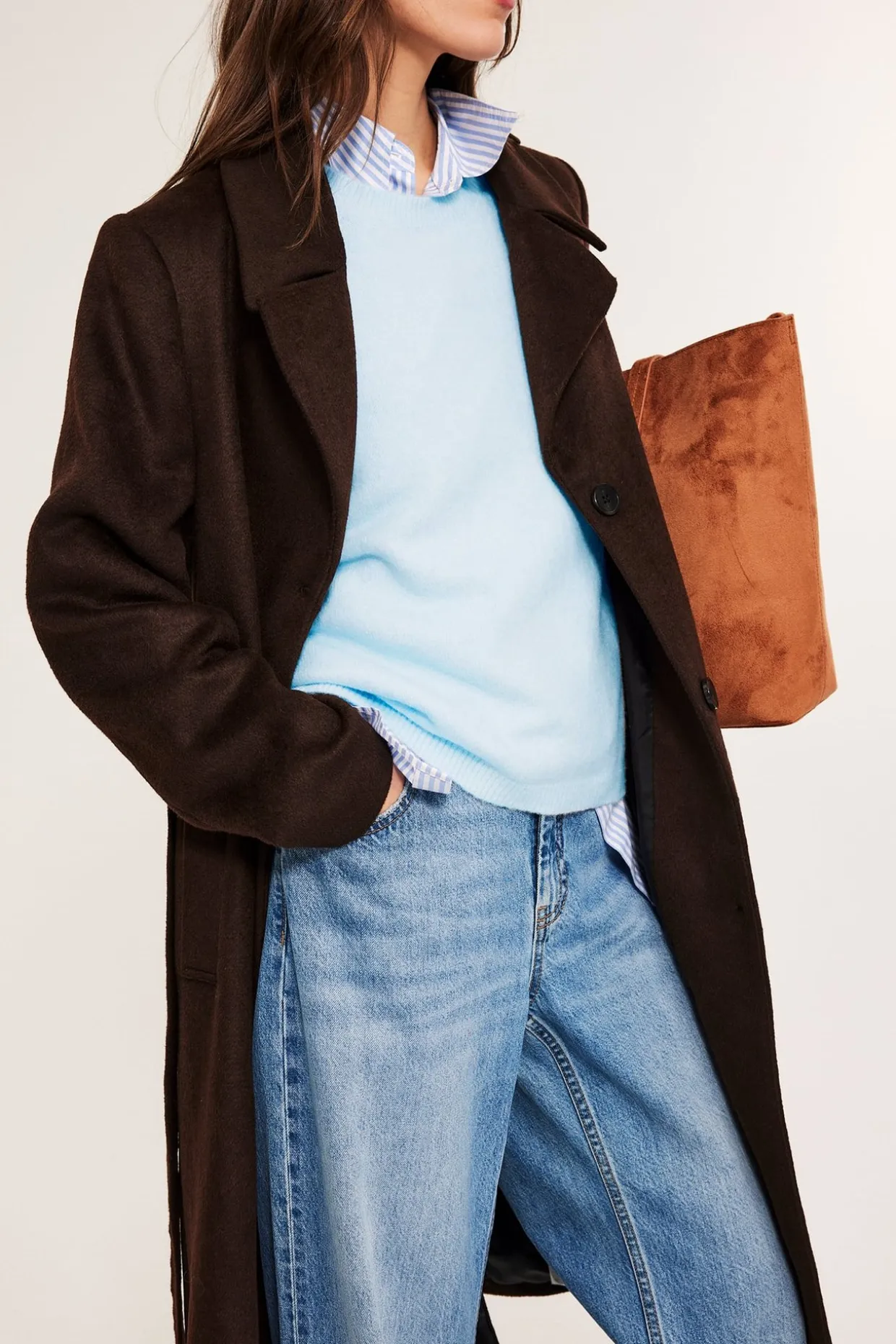 T-shirt oversize, z dzianiny