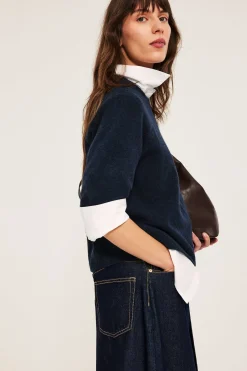 T-shirt oversize, z dzianiny