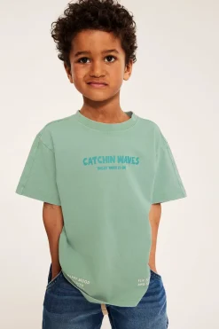 T-shirt oversize z grubszej dzianiny bawełnianej