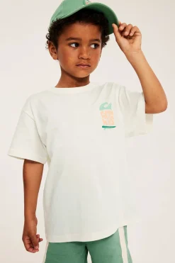 T-shirt oversize z motywem plaży