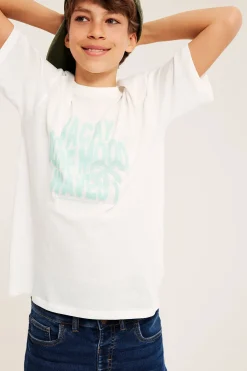 T-shirt oversize z nadrukiem