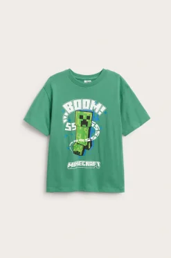 T-shirt oversize z nadrukiem Minecraft