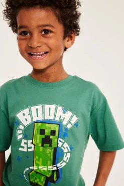 T-shirt oversize z nadrukiem Minecraft