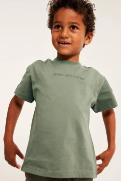 T-shirt oversize z nadrukiem tekstowym