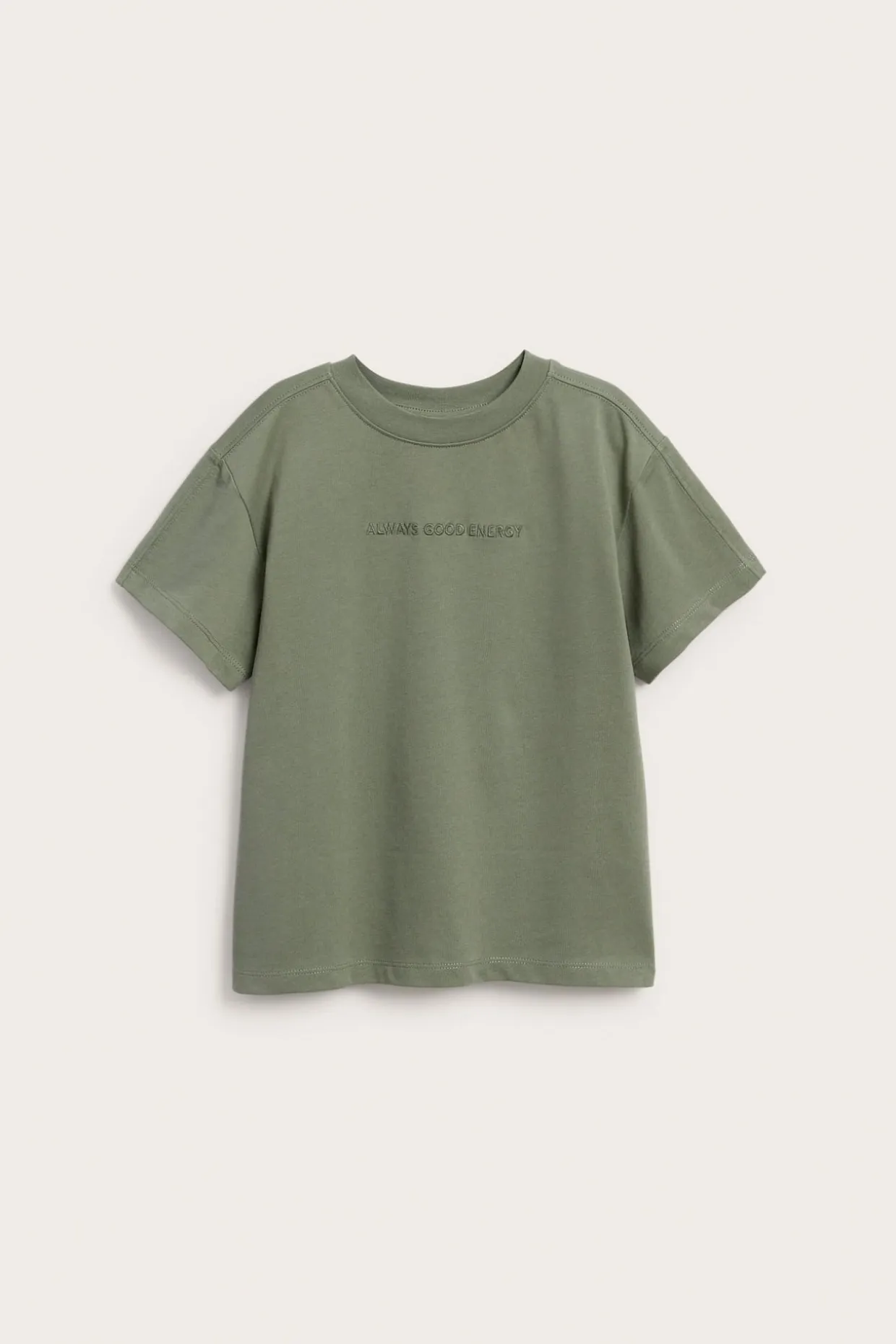 T-shirt oversize z nadrukiem tekstowym