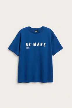 T-shirt oversize z nadrukiem tekstowym