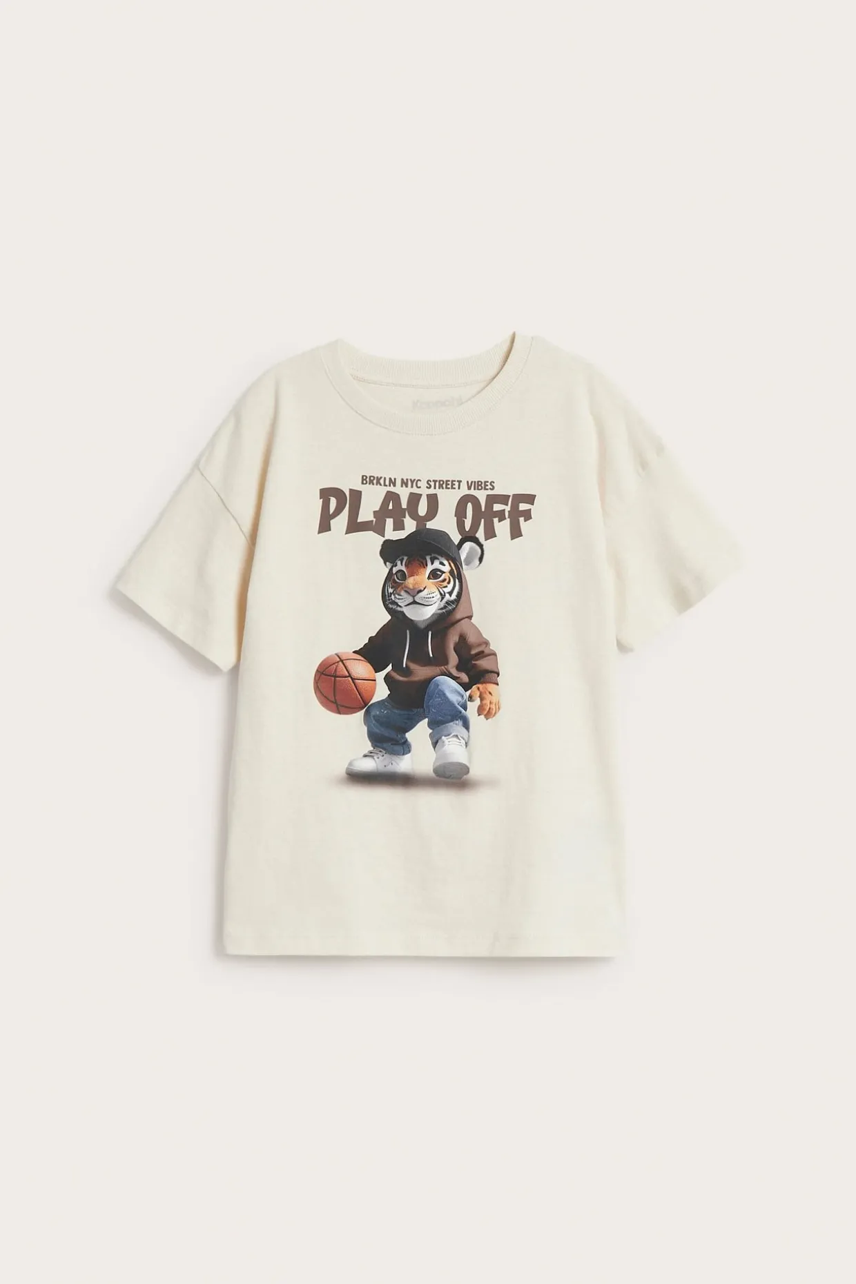 T-shirt oversize z nadrukowanym tygrysem