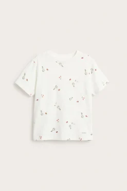 T-shirt we wzory, z dzianiny slub