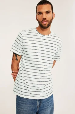 T-shirt w paski, z bawełny