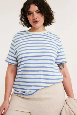 T-shirt w paski, z bawełny