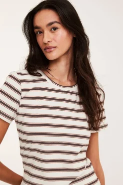 T-shirt w paski, z bawełny