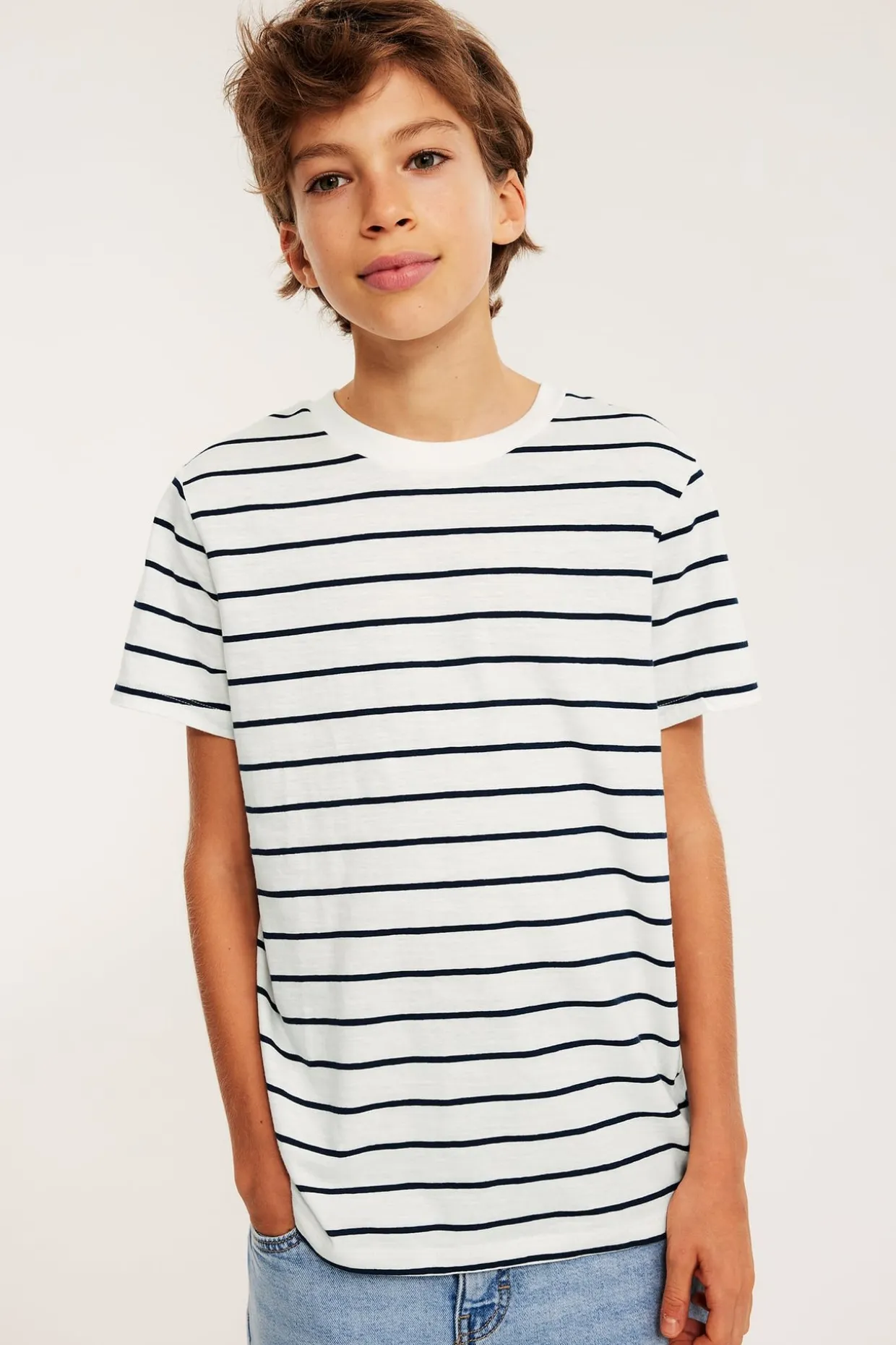 T-shirt w paski, z bawełny slub