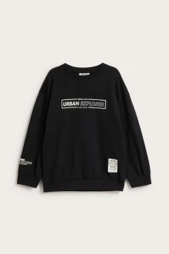 T-shirt z bawełnianej dzianiny, z nadrukiem tekstowym