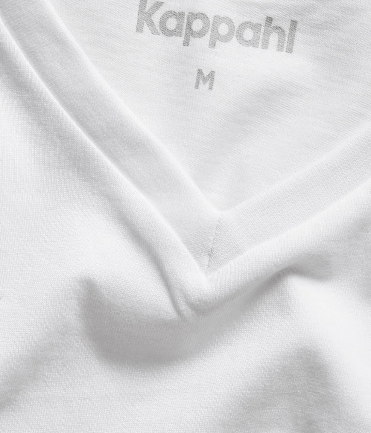 T-shirt z dekoltem w szpic, z bawełny